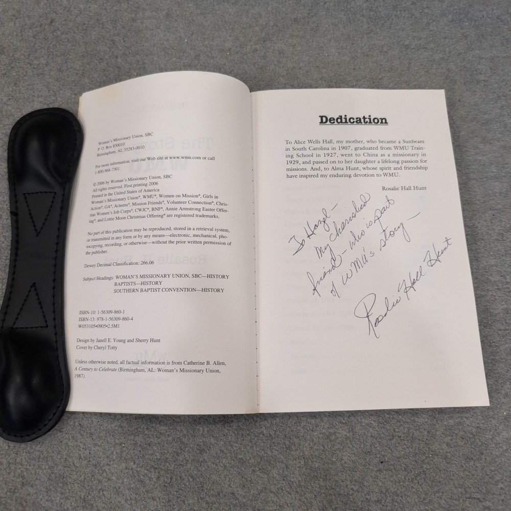 The Story of WMU Signed by Rosalie Hall Hunt Baptist Missionary History Book - Picture 3 of 3
